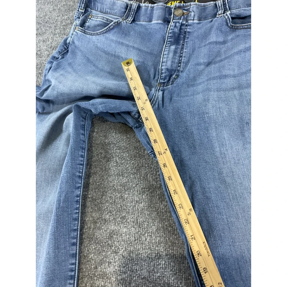 Lee Extreme Motion Athletic Fit Tapered Leg Jeans 42x32 Stretch Blue Denim